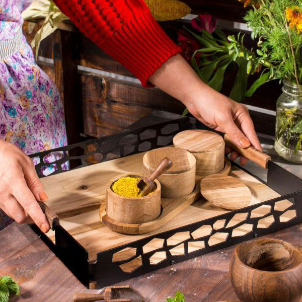 جدیدترین سینی پذیرایی چوبی