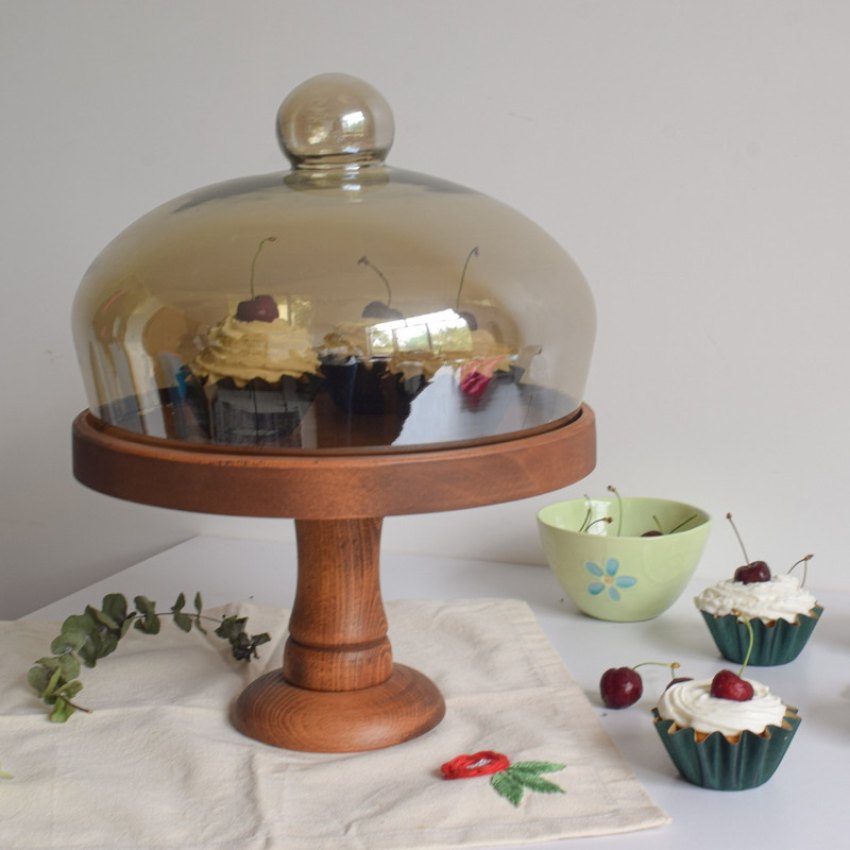 ظرف کیک چوبی زیبا