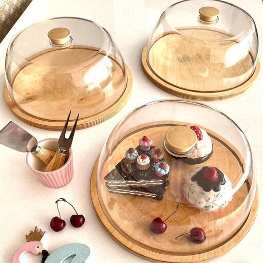 خرید آنلاین ظروف کیک چوبی