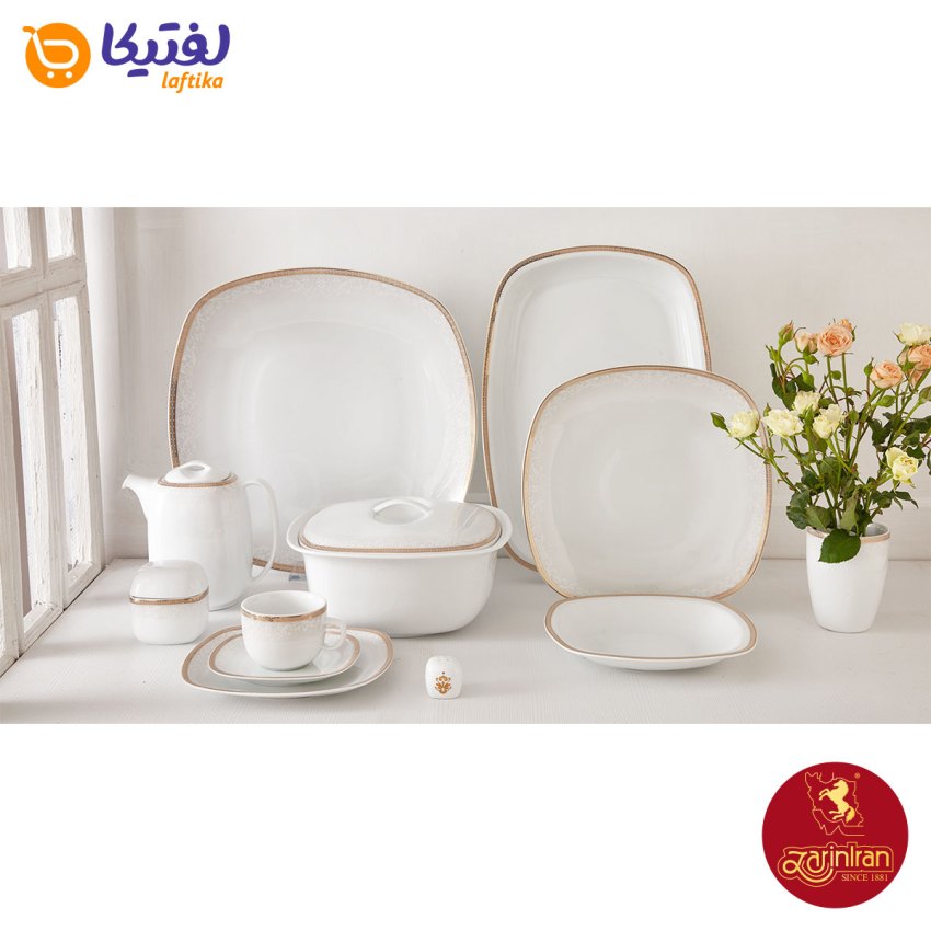 ویژگی سرویس چینی کواترو ریوا طلایی چینی زرین 12 نفره