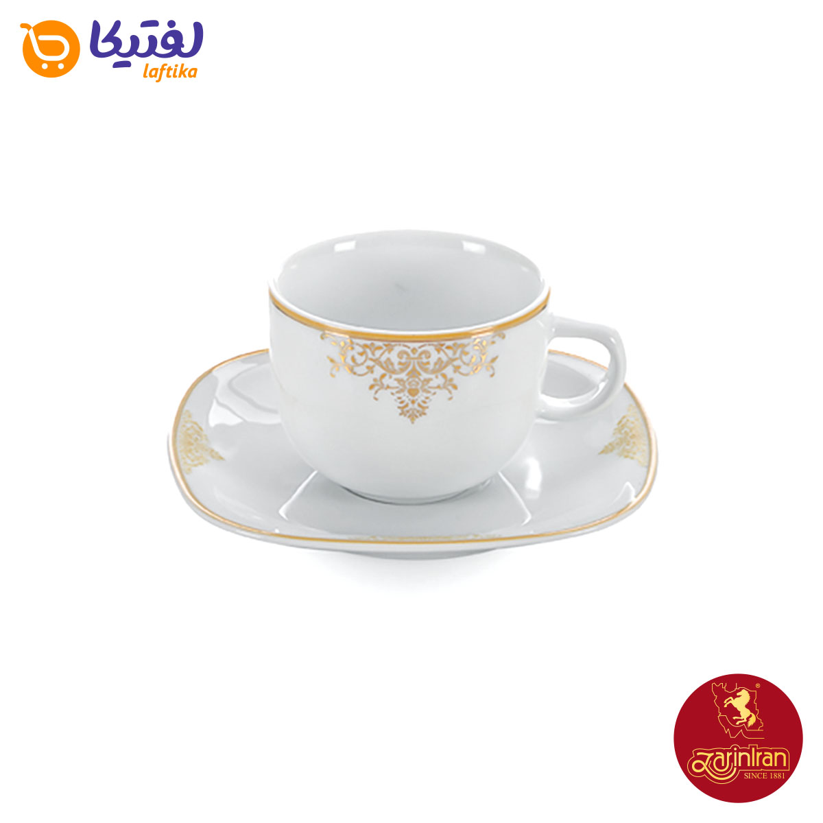 سرویس 12 پارچه چای خوری مونت کارلو طلایی کواترو چینی زرین