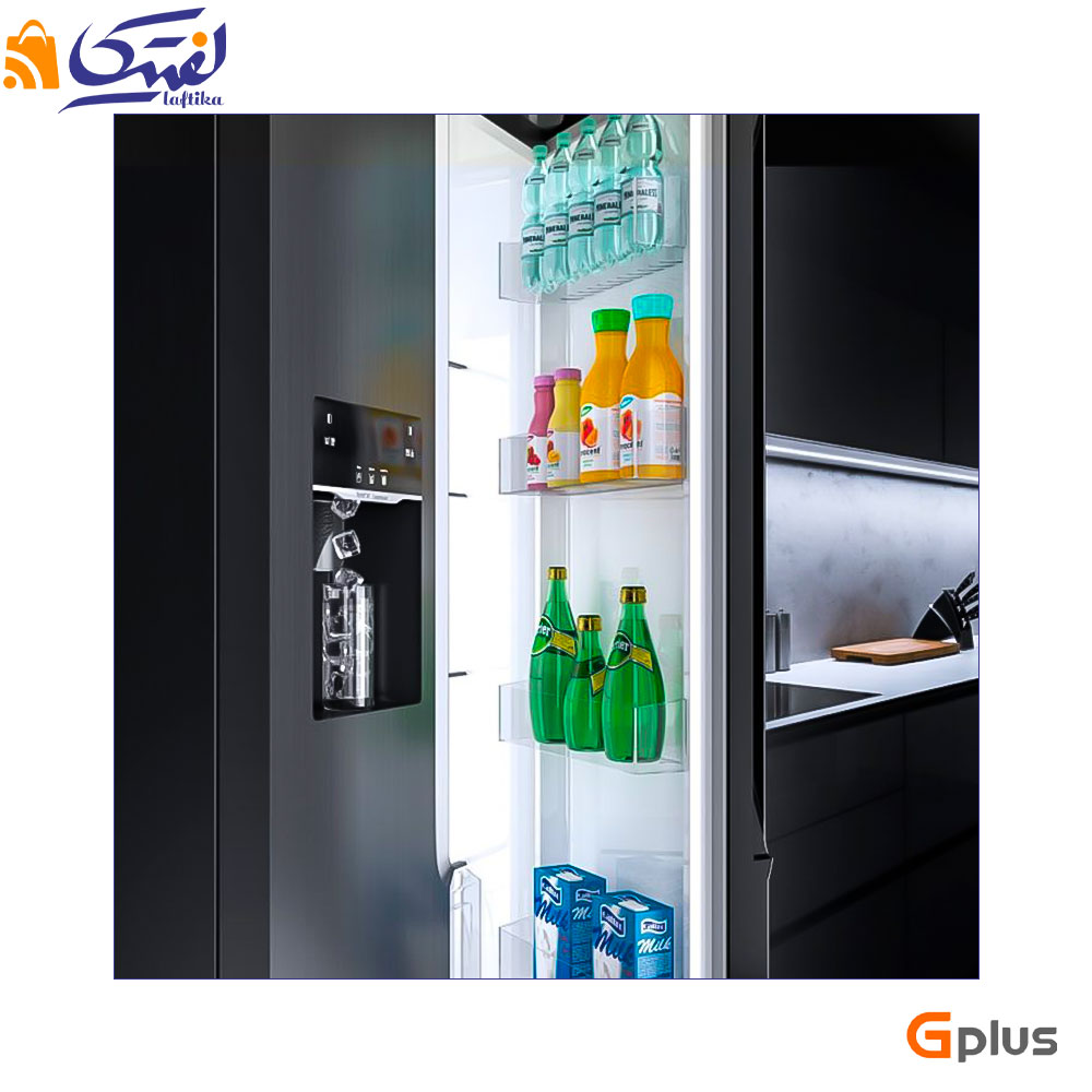 ظرفیت و طراحی یخچال فریزر GSS-P7637 جی پلاس ساید بای ساید
