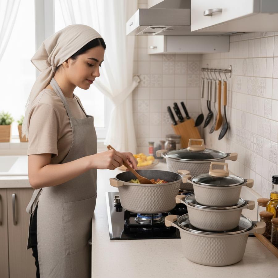 پخت غذا در قابلمه سرامیکی