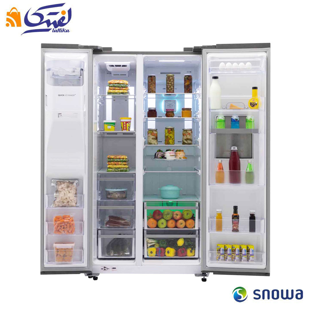 گنجایش بالا برای خانوادههای پرجمعیت یخچال فریزر اسنوا S1Di-S110 ساید بای ساید