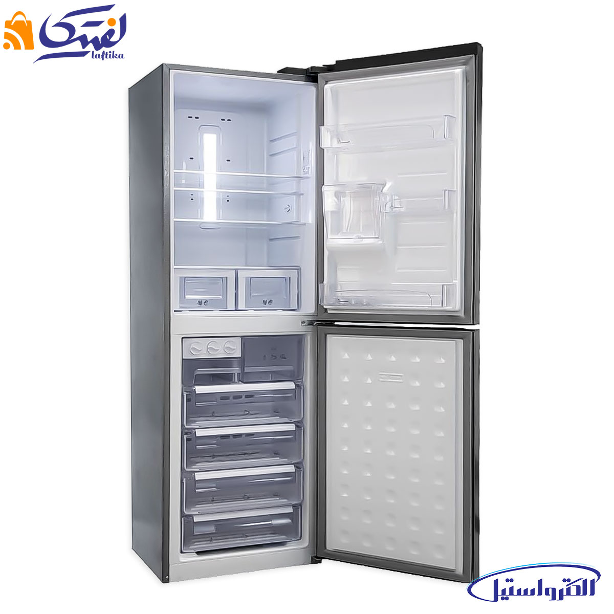 فضای داخل یخچال فریزر استار پلاس ES27 کمبی الکترواستیل