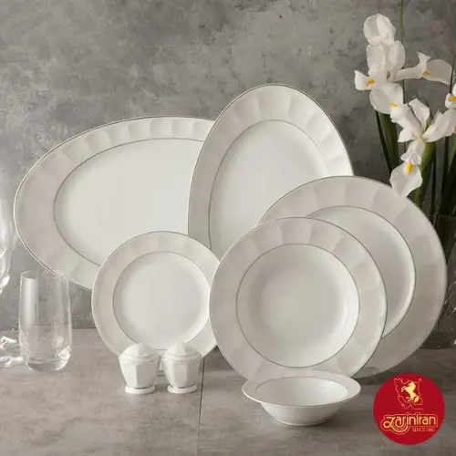ویژگی سرویس غذاخوری چینی زرین نئوکلاسیک طرح فانتزیا 6 نفره