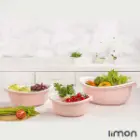 سرویس 8 پارچه آبکش و لگن بیضی لیمون