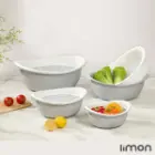 سرویس 8 پارچه آبکش و لگن بیضی لیمون
