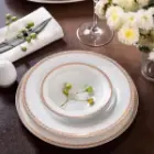 چینی زرین سرویس 28 پارچه غذاخوری ایتالیااف طرح ریوا طلایی