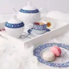 چینی زرین 12 نفره ایتالیا اف میبد سرمه ای