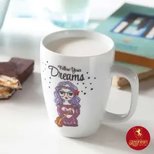 ماگ-سوئدی-چینی-زرین-دختر-Follow-your-dreams مشکی