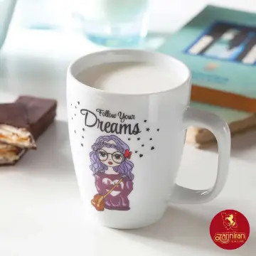 ماگ-سوئدی-چینی-زرین-دختر-Follow-your-dreams مشکی