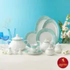 کاربردهای سرویس چینی زرین 108 پارچه شهرزاد طرح ورونا فیروزه ای