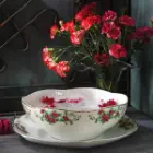 سرویس چینی قاب و قدح هگزان بیدگل