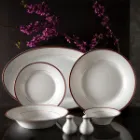 سرویس چینی شهرزاد طرح سپینود ارغوانی 12 نفره 108 پارچه