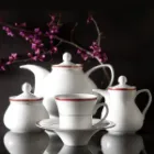 خرید سرویس چینی زرین شهرزاد طرح سپینود ارغوانی 12 نفره 108 پارچه