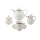 چای خوری سرویس چینی زرین شهرزاد طرح سپینود ارغوانی 12 نفره 108 پارچه