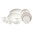 اقلام سرویس چینی زرین شهرزاد طرح سپینود ارغوانی 12 نفره 108 پارچه