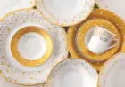 خرید سرویس غذاخوری چینی زرین طرح ژئومتریکال طلایی