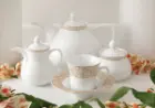 سرویس 18پارچه سری شهرزاد چینی زرین ژئومتریکال نقره ای