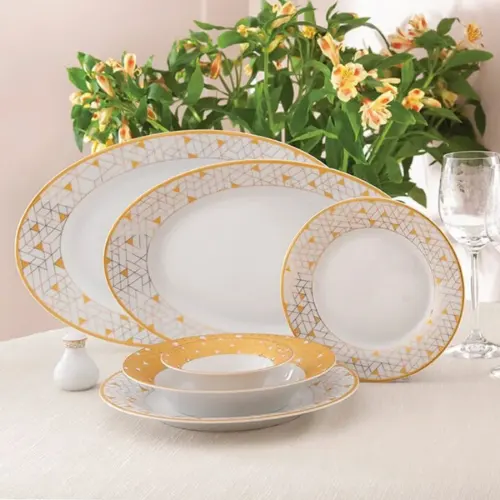 سرویس غذاخوری زرین شهرزاد ژئومتریکال طلایی