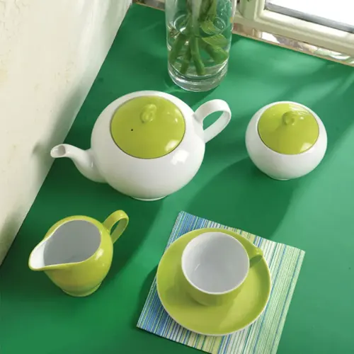 سرویس چینی 17 پارچه چای خوری ایتالیا اف چینی زرین آیریس پسته