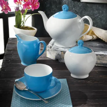 سرویس 17 پارچه چای خوری ایتالیا اف طرح آیریس آسمان