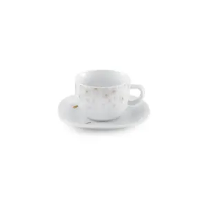 سرویس 12 پارچه چای خوری کواترو طرح گلدن لوتوس با طراحی شیک و مینیمال
