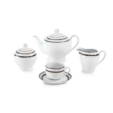 سرویس 17 پارچه چای خوری ایتالیا اف طرح پرشیا سرمه ای با کیفیت بالا