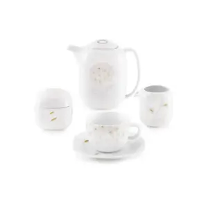 سرویس 17 پارچه چای خوری کواترو طرح گلدن لوتوس