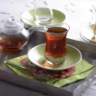 نعلبکی زیر استکانی چینی زرین طرح پرتو سبز