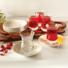 نعلبکی زیر استکانی چینی زرین طرح شمسه زرین