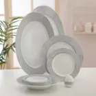 سرویس چینی 102 پارچه کامل غذاخوری ایتالیا اف چینی زرین ایزابل پلاتینی