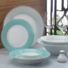 چینی زرین با کیفیت 6 نفره شهرزاد ژانتی فیروزه ای
