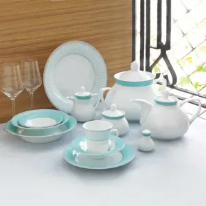چینی زرین 12 نفره شهرزاد ژانتی فیروزه ای
