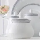 سرویس چینی 35 پارچه کامل شهرزاد چینی زرین وایت رز کاربر پسند