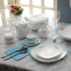 سرویس چینی 98 پارچه کواترو چینی زرین آرمیتاژ فیروزه ای