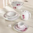 چیدمان چینی زرین سرویس 12 نفره کواترو چینی زرین طرح رزفلاور