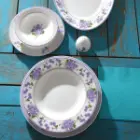 سرویس چینی 28 پارچه غذاخوری ایتالیا اف چینی زرین یاس بنفش