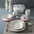 سرویس چینی 98 پارچه کامل کواترو چینی زرین سلنا صورتی
