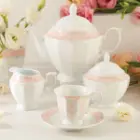 سرویس 6 نفره نئوکلاسیک چینی زرین طرح آرتمیس صورتی