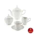 سرویس چینی زرین 17 پارچه چای کاررا گلد