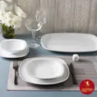 چینی زرین سرویس 6 نفره کواترو طرح مون بلان طوسی
