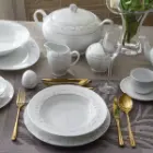 کاربردهای سرویس چینی 28 پارچه غذاخوری ایتالیا اف چینی زرین برایدال سفید