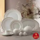 سرویس غذاخوری چینی زرین ایتالیا اف برایدال طلایی 12 نفره