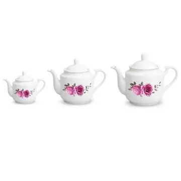 چینی-زرین-سرویس-6-پارچه-قوری-استوانه-طرح-رزفلاور
