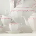 چای خوری سرویس چینی 103 پارچه کامل غذاخوری نئوکلاسیک فرانسیس صورتی