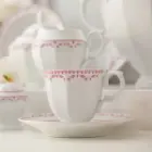 ظرافت سرویس چینی 29 پارچه غذاخوری نئوکلاسیک چینی زرین فرانسیس صورتی