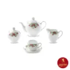 تعداد پارچه های سرویس چای خوری گل سرخی بیدگل چینی زرین