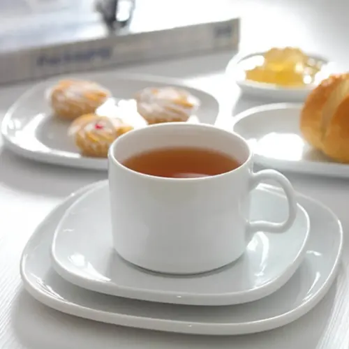 خرید سرویس چینی 12 پارچه چای خوری هماکلاس چینی زرین سفید